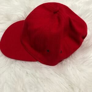 J. Crew Men's Fitted‎ Baseball Cap Hat Size S-M Red Wool Blend Lightweight NWT